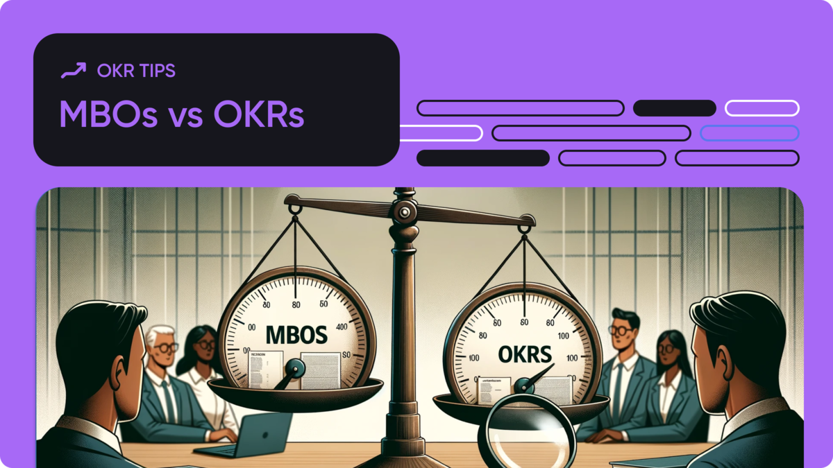The title image for the article MBOs vs OKRs