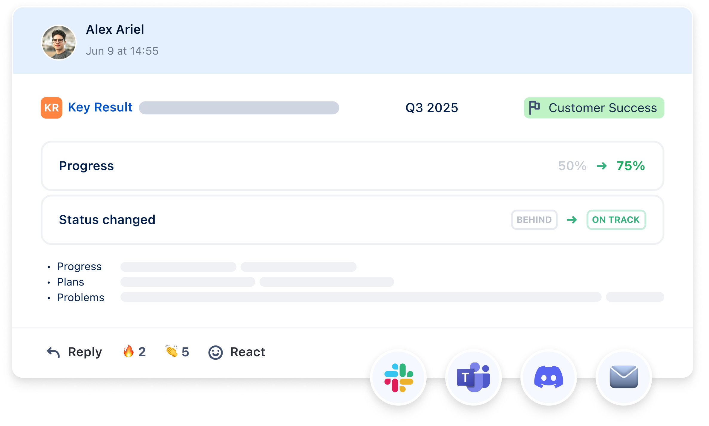Stay on track with OKR Check-Ins